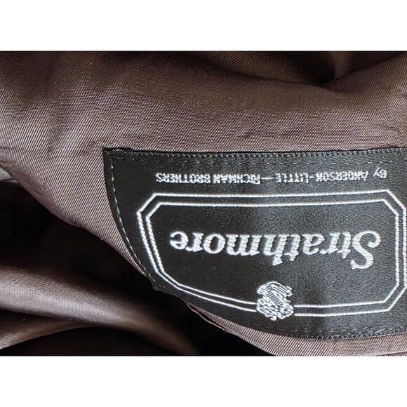 Strathmore Mens Wool Brown Blazer Suit Jacket 100% Pure Wool 2-Button Style 42 - Picture 4 of 10